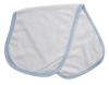 Baby Burp Cloths - White Terry with Blue Trim